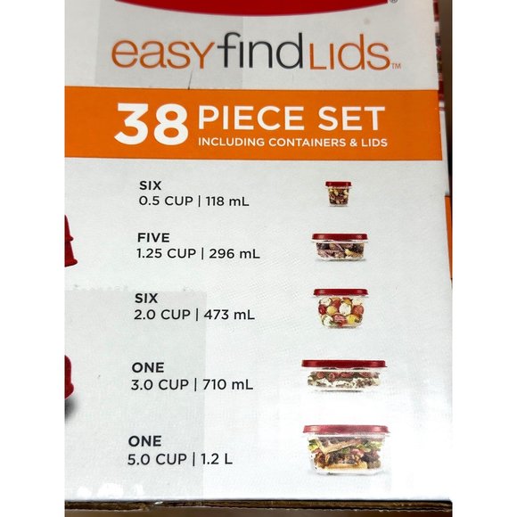 Rubbermaid 38 piece Easy Find Lids 2 Vented Red - Picture 8 of 8